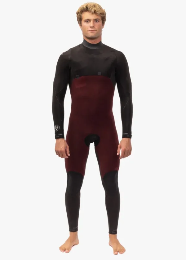 Fashion Vissla 7 Seas Comp 4-3 Full Chest Zip Wetsuit Slate