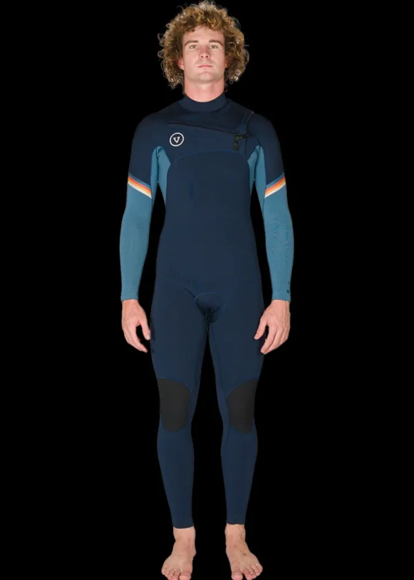 Clearance Vissla 7 Seas Raditude 4-3 Full Chest Zip Wetsuit Dark Navy