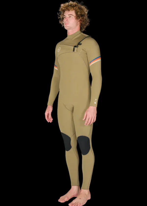 Discount Vissla 7 Seas Raditude 3-2 Full Chest Zip Wetsuit Dark Khaki