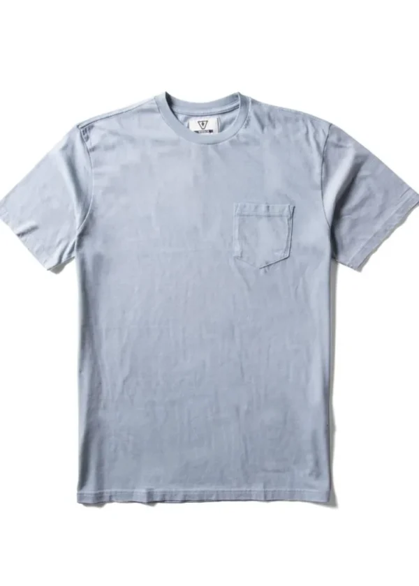 Hot Vissla Solid Sets Cosmic Wash Short Sleeve Pocket Tee Stone Blue