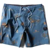 New Vissla Soren Wavy West 17" Boys Boardshort TIDAL BLUE