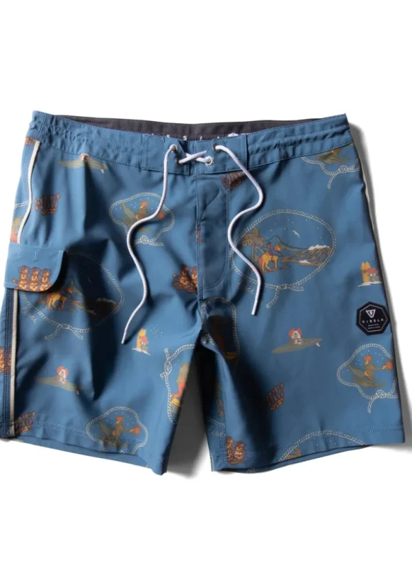 New Vissla Soren Wavy West 17" Boys Boardshort TIDAL BLUE