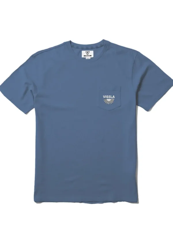 Cheap Vissla Stoke Supply Short Sleeve Pocket Tee BLU - Blue