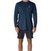 Hot Vissla Twisted Eco Long Sleeve Lycra Rash Guard Dark Navy Heather