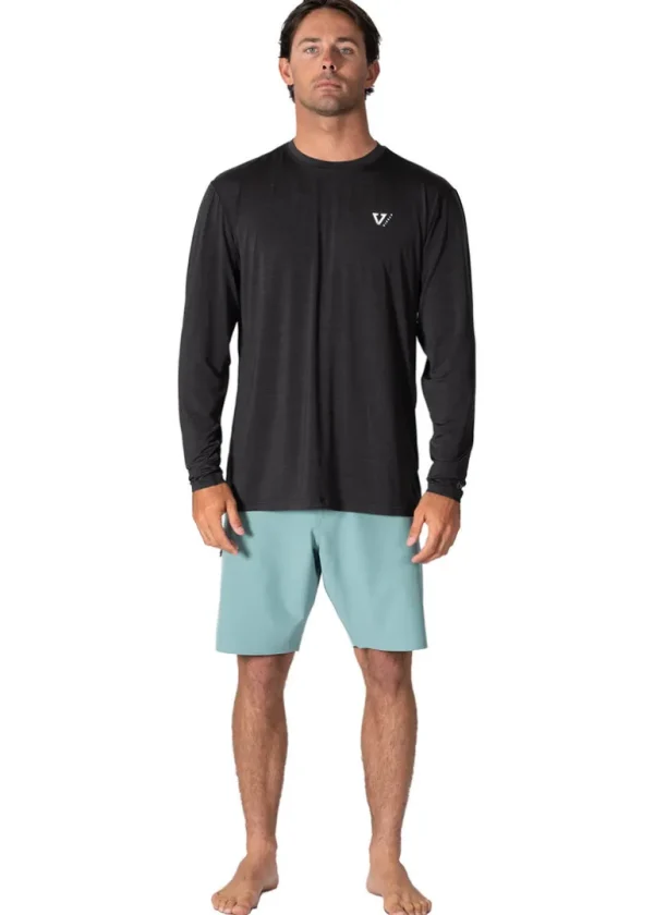 Outlet Vissla Twisted Eco Long Sleeve Sun Shirt Black Heather