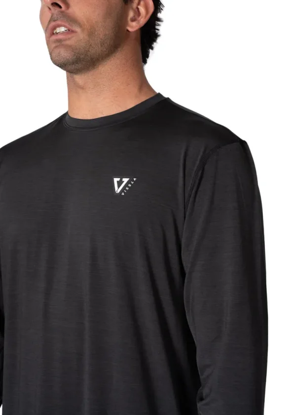 Outlet Vissla Twisted Eco Long Sleeve Sun Shirt Black Heather