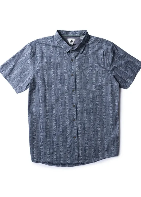 Shop Vissla Waikiki Eco Short Sleeve Shirt Midnight