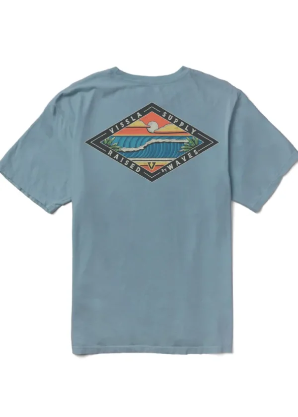 Outlet Vissla Wave Chasers Premium Organic Pocket Tee Chambray