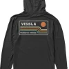 Store Vissla Wavelengths Comp Lite Eco Long Sleeve Hooded Performance Tee Black Heather