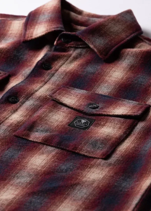 Online Vissla Woody Wool Woven Flannel Fired Brick