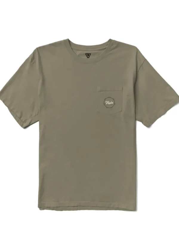 Sale Vissla Work Day Premium Organic Pocket Tee Dark Khaki